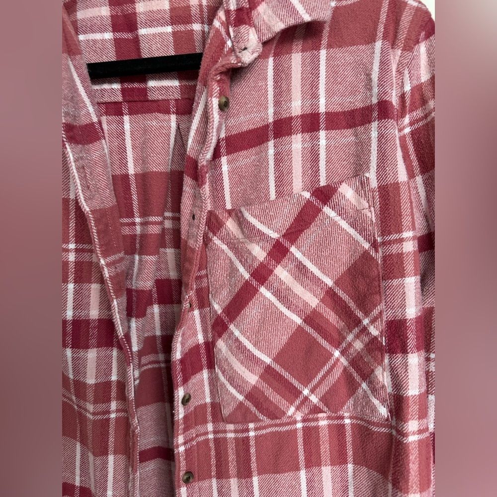 Aerie Pink Plaid Button-Down Shirt As Is | Wash wear - Picture 3 of 10